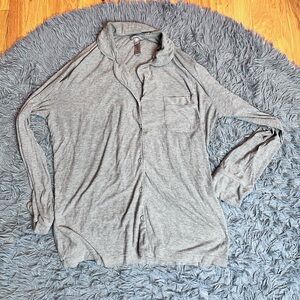 SKIMS Women’s Pajama top grey gray ribbed soft Jersey Size M